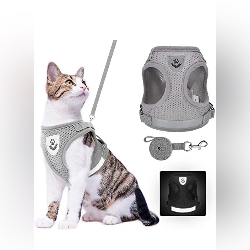 Gray Reflective Cat No Escape Harness